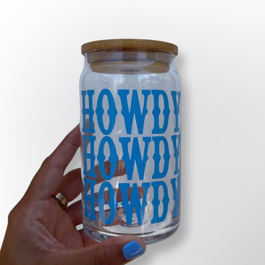 Howdy - Beer Can Glass