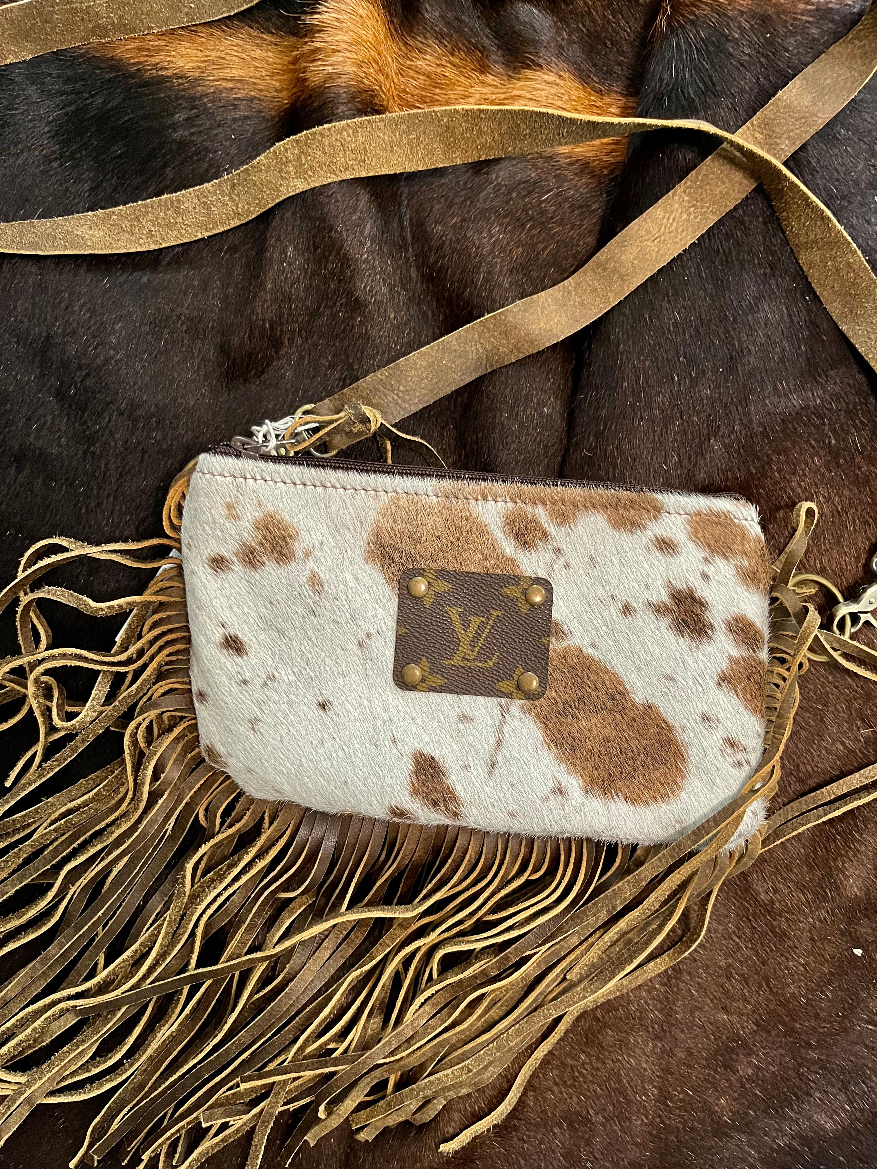 Up-Cycled Louis Vuitton Cowhide Koozie
