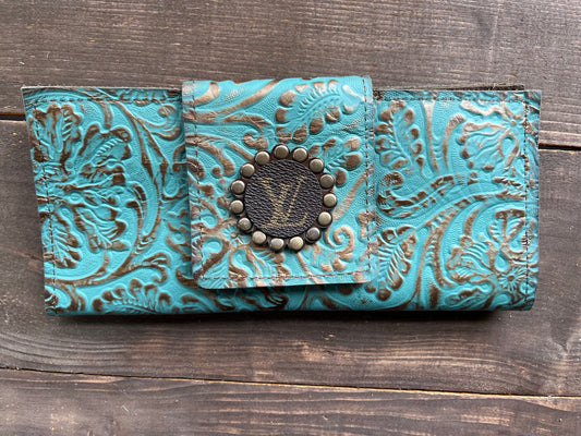 Turquoise Floral Print Wallet - Keep It Gypsy