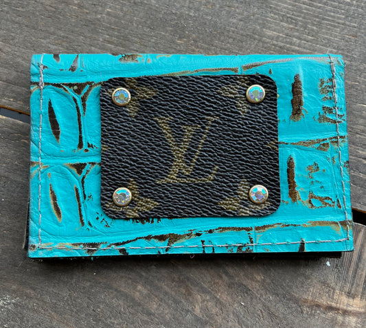 Turquoise Print Credit Card Holder (2)  - Keep it Gypsy