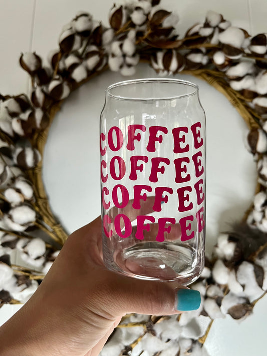 Pink Coffee -Beer Can Glass