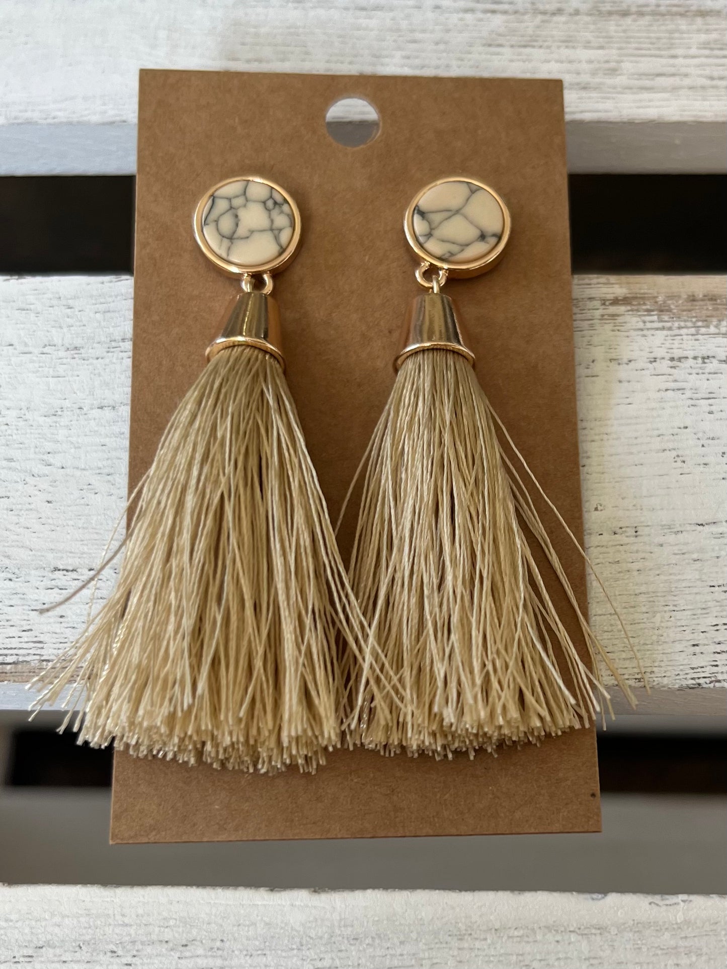 Cream Tassel Earring