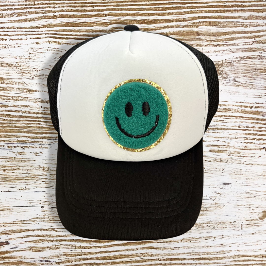 Sea Foam Smiley Face Hat