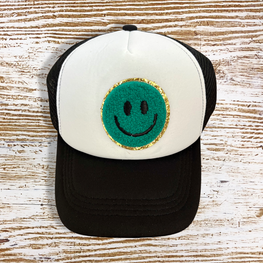 Sea Foam Smiley Face Hat