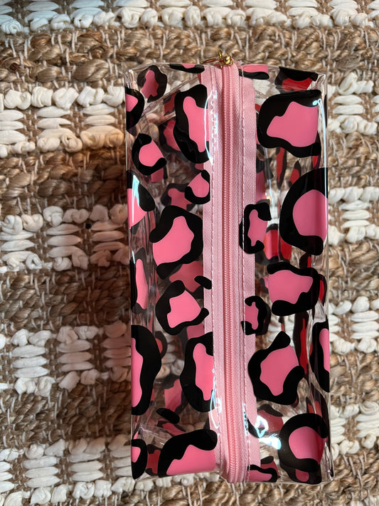 Pink and Black Leopard Print Bag