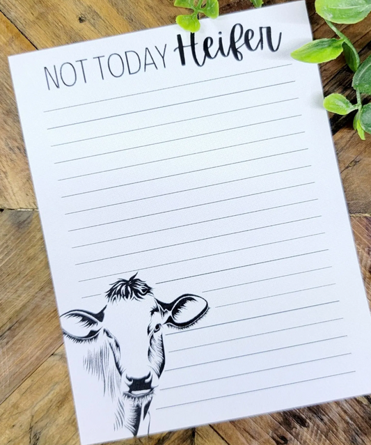 Not Today Heifer Cow Notepad